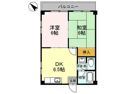 サンヴィレッジサカイ(2DK/2階)の間取り写真