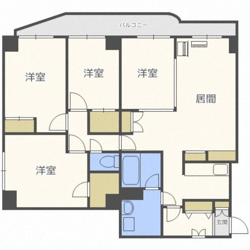 GUFO伏見(4LDK/12階)の間取り写真