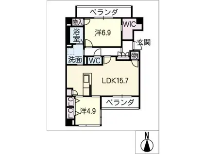 ヴィッテルーア(2LDK/4階)の間取り写真