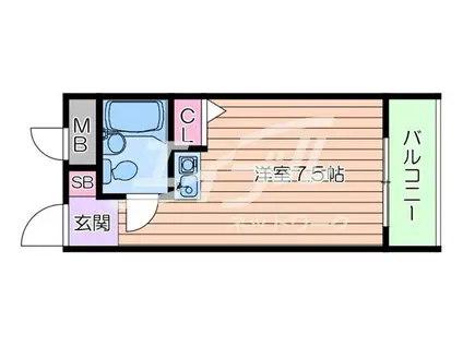 ヴィレッジ・スプリングヒル(ワンルーム/4階)の間取り写真