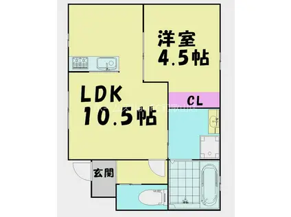 レア・ナル加納(1LDK/1階)の間取り写真