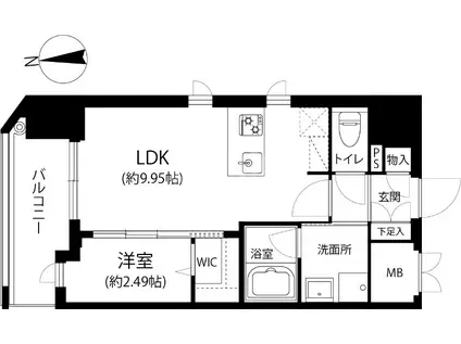 MGH大濠パーク(1LDK/9階)の間取り写真