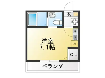 ヴィラディアス横浜IV(ワンルーム/3階)の間取り写真