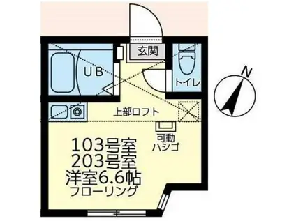 ユナイト屏風浦バジリカータ(ワンルーム/1階)の間取り写真