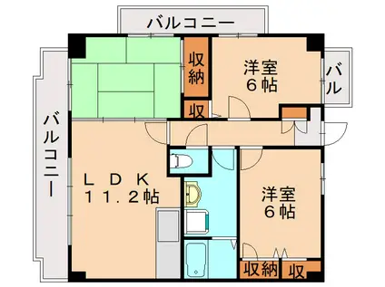 サンスーシー桜台(3LDK/2階)の間取り写真