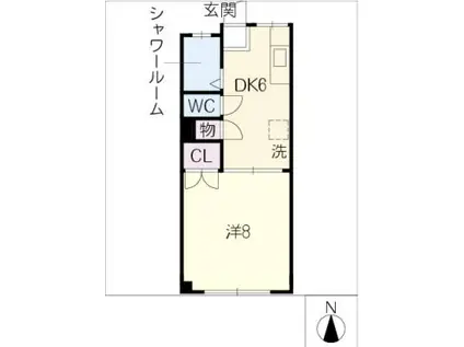 第2青雲ビル(1DK/3階)の間取り写真