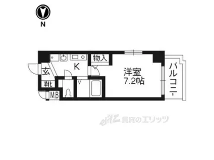 エステムコート京都烏丸Ⅲジャパニズム(1K/6階)の間取り写真