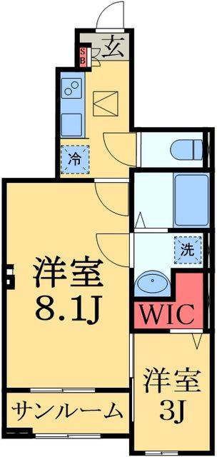 ヴィラヴェント・S.H(1SK/1階)の間取り写真