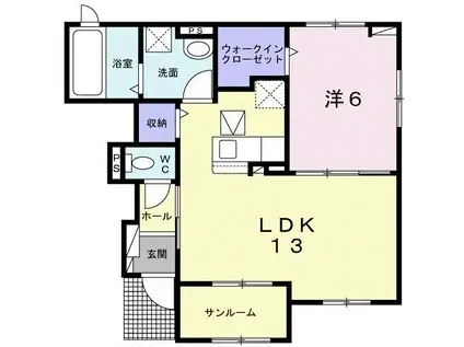 ガーデンハウス ジラソーレ(1LDK/1階)の間取り写真