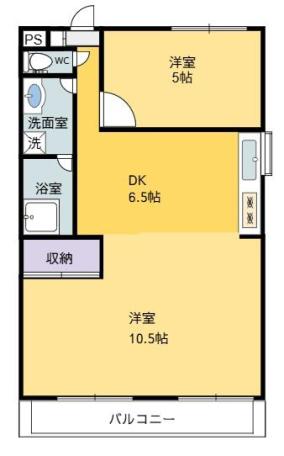 幸マンション(1LDK/3階)の間取り写真