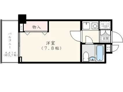 藤和三鷹コープ(1K/4階)の間取り写真