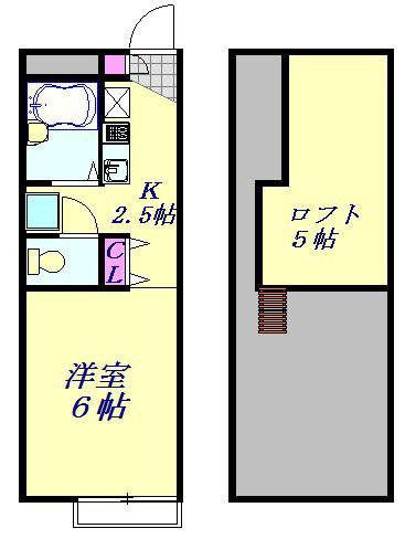 レオパレスアルテ(1K/2階)の間取り写真