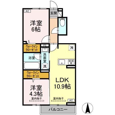 キルシェハイム(2LDK/1階)の間取り写真