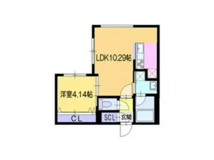 ラ・シュエットダジュール(1LDK/4階)の間取り写真