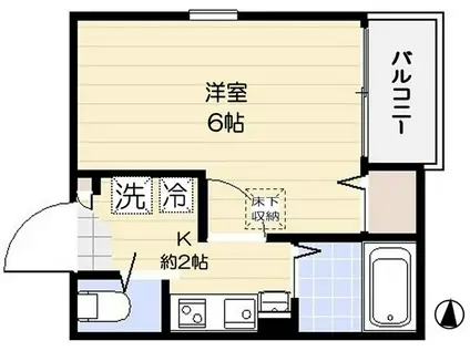 クルーセ西落合(1K/1階)の間取り写真