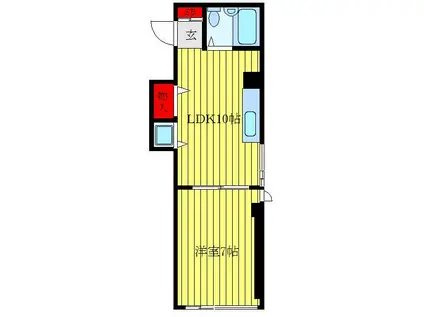 ベガハウスミタケ(1LDK/3階)の間取り写真