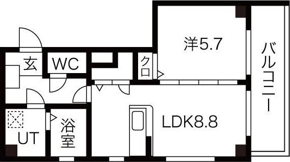 JU・JU(1LDK/1階)の間取り写真