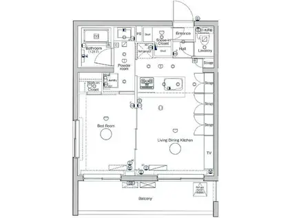 DIPS墨田RIVERSIDE(1LDK/3階)の間取り写真