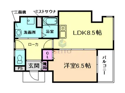 PRESCELT(1LDK/4階)の間取り写真