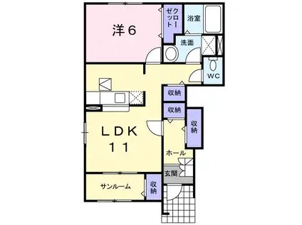 グルンバルト(1LDK/1階)の間取り写真