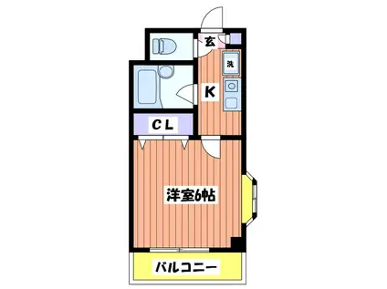 桜プリズム(1K/4階)の間取り写真