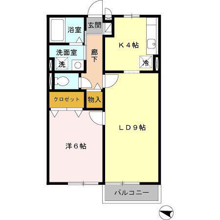 ボナールII(1LDK/2階)の間取り写真