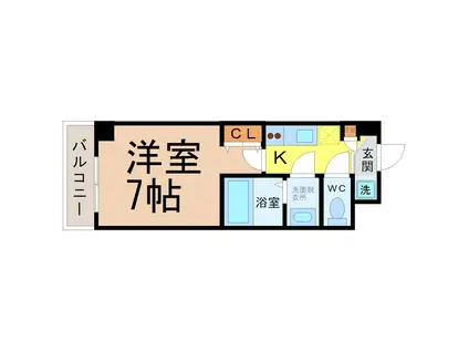 H2マンション(1K/3階)の間取り写真