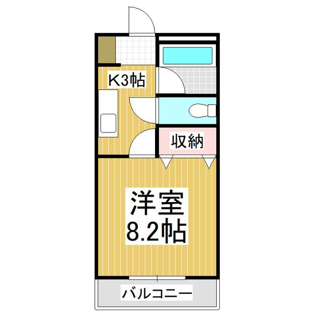ウィング(1K/1階)の間取り写真