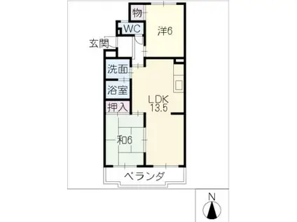 センチュリーコート(2LDK/1階)の間取り写真