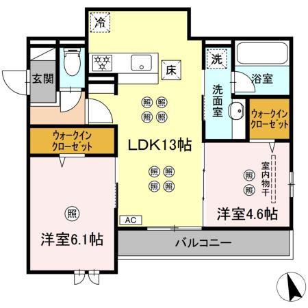 プラトーメゾン(2LDK/1階)の間取り写真