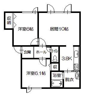 リアルホーム北門17(2LDK/1階)の間取り写真
