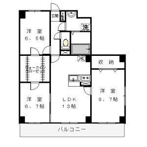 REFUGE・F(3LDK/2階)の間取り写真