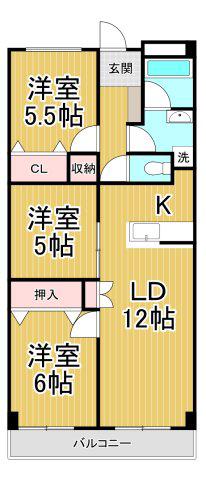 ジョイプレミオ(3LDK/2階)の間取り写真