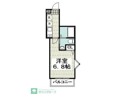 ALIVIO横浜桜木町(1K/2階)の間取り写真