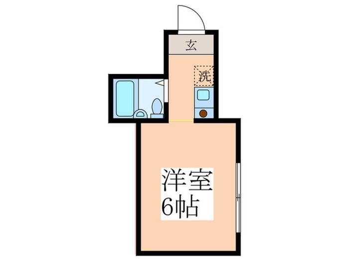 アップルツリー(ワンルーム/1階)の間取り写真