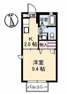 プラージュ(1K/1階)の間取り写真
