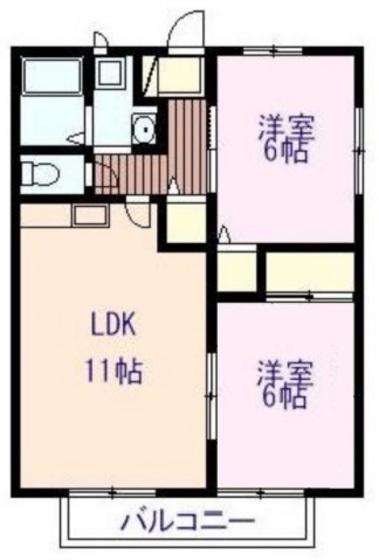 シャトレ・アサヒ(2LDK/3階)の間取り写真