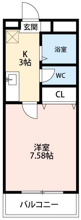 COMFORT PLACE(1K/2階)の間取り写真