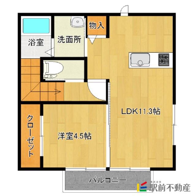 コンフォートハウス大和A(1LDK/2階)の間取り写真