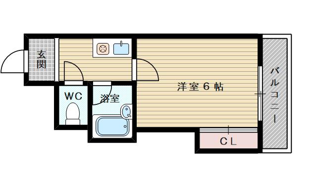 エスペリアー小松(1K/2階)の間取り写真