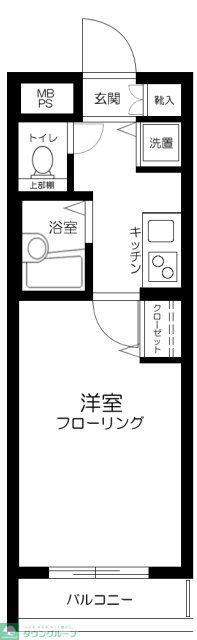 ヴィータローザ新江古田(1K/1階)の間取り写真
