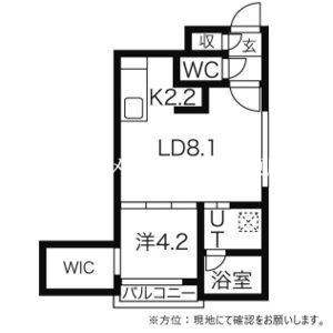 カルグランデ17(1LDK/4階)の間取り写真