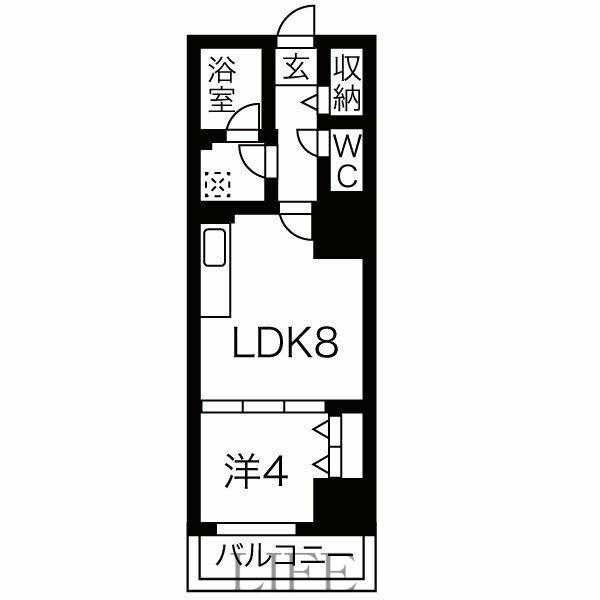 クリスタルガーデン栄町(1LDK/11階)の間取り写真