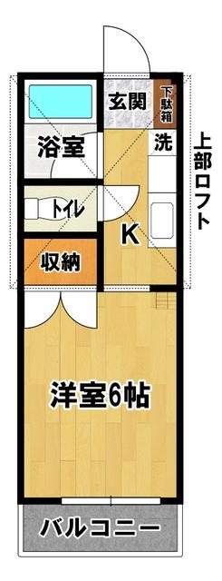 シマダハイツA(1K/1階)の間取り写真