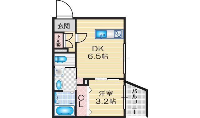 マノワール豊中玉井町(1DK/1階)の間取り写真