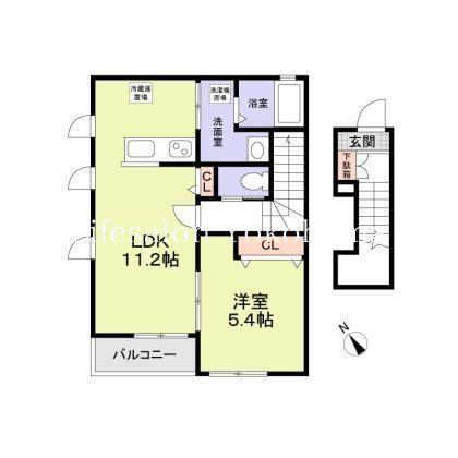 AHNENERBE(1LDK/2階)の間取り写真