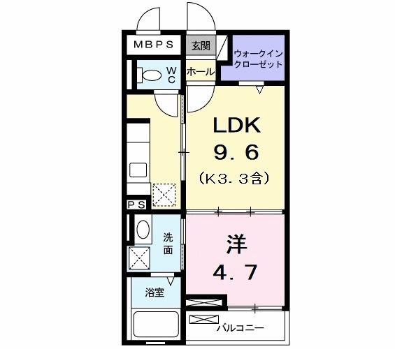 カーサ プラシードII(1LDK/2階)の間取り写真