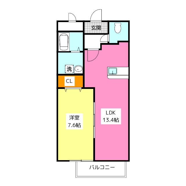 グランド ライン(1LDK/6階)の間取り写真