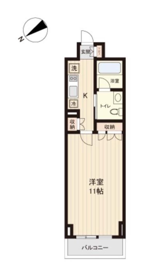 プラティーク清澄白河(1K/2階)の間取り写真