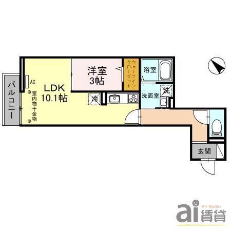 シャルール川越(1LDK/3階)の間取り写真